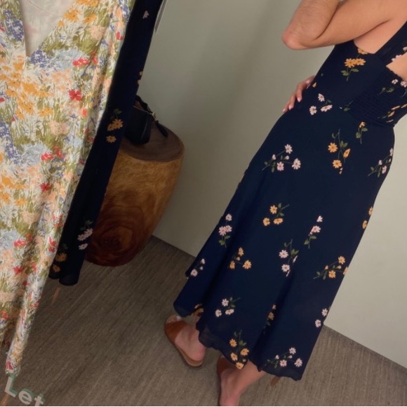 Reformation Dress - Navy with Floral Pattern - Picture 2 of 3